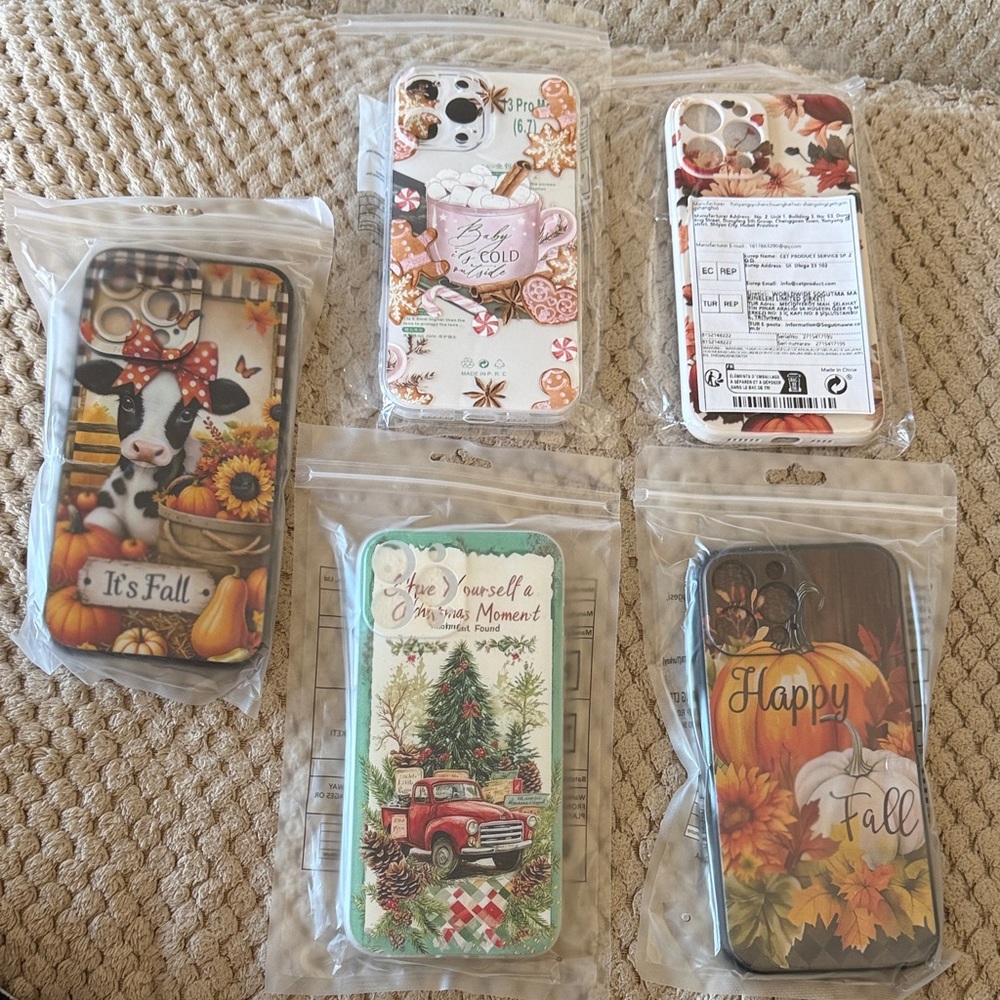 Autumn-Themed Phone Case Set/ some Christmas cases
